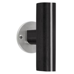 Voordeurknop Piet Boon TWO PBT22V/50 vast op rozet - mat RVS/eikenhout zwart 