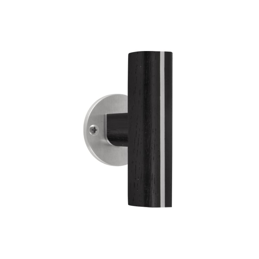 Voordeurknop Piet Boon TWO PBT22V/50 vast op rozet - mat RVS/eikenhout zwart 