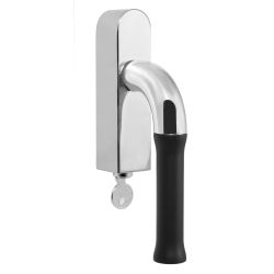 Draaikiepgarnituur Edward van Vliet NOUR EV100-DLOCK-O afsluitbaar - gepolijst RVS/mat zwart