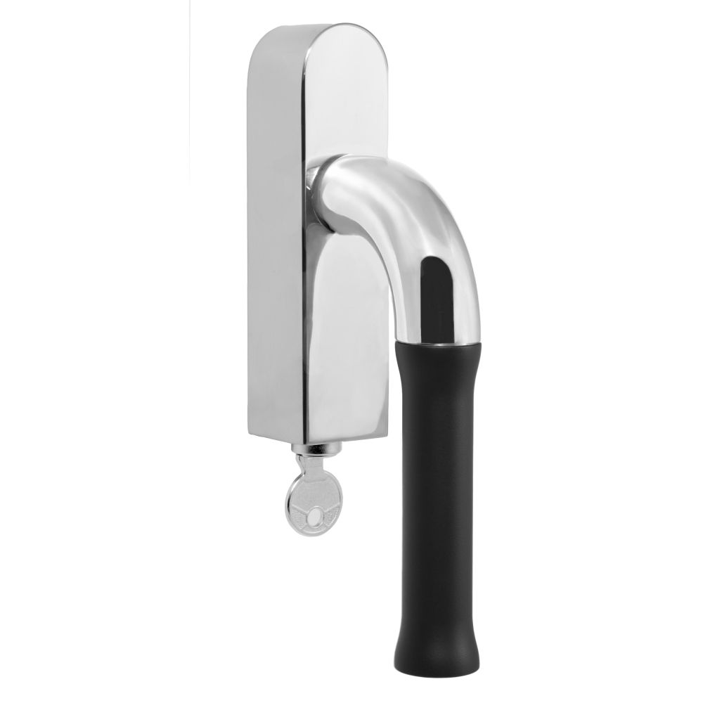 Draaikiepgarnituur Edward van Vliet NOUR EV100-DLOCK-O afsluitbaar - gepolijst RVS/mat zwart