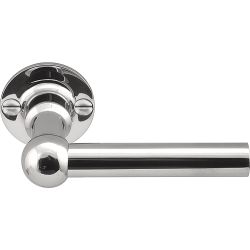 Deurkruk FERROVIA FVL85/40 L-model ongeveerd op rozet - gepolijst RVS