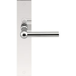 Deurkruk FERROVIA FVL110P236SFC L-model ongeveerd op schild blind - gepolijst RVS