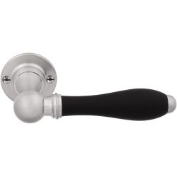 Deurkruk TIMELESS 1815GRR50 geveerd op rozet - mat nikkel/ebbenhout