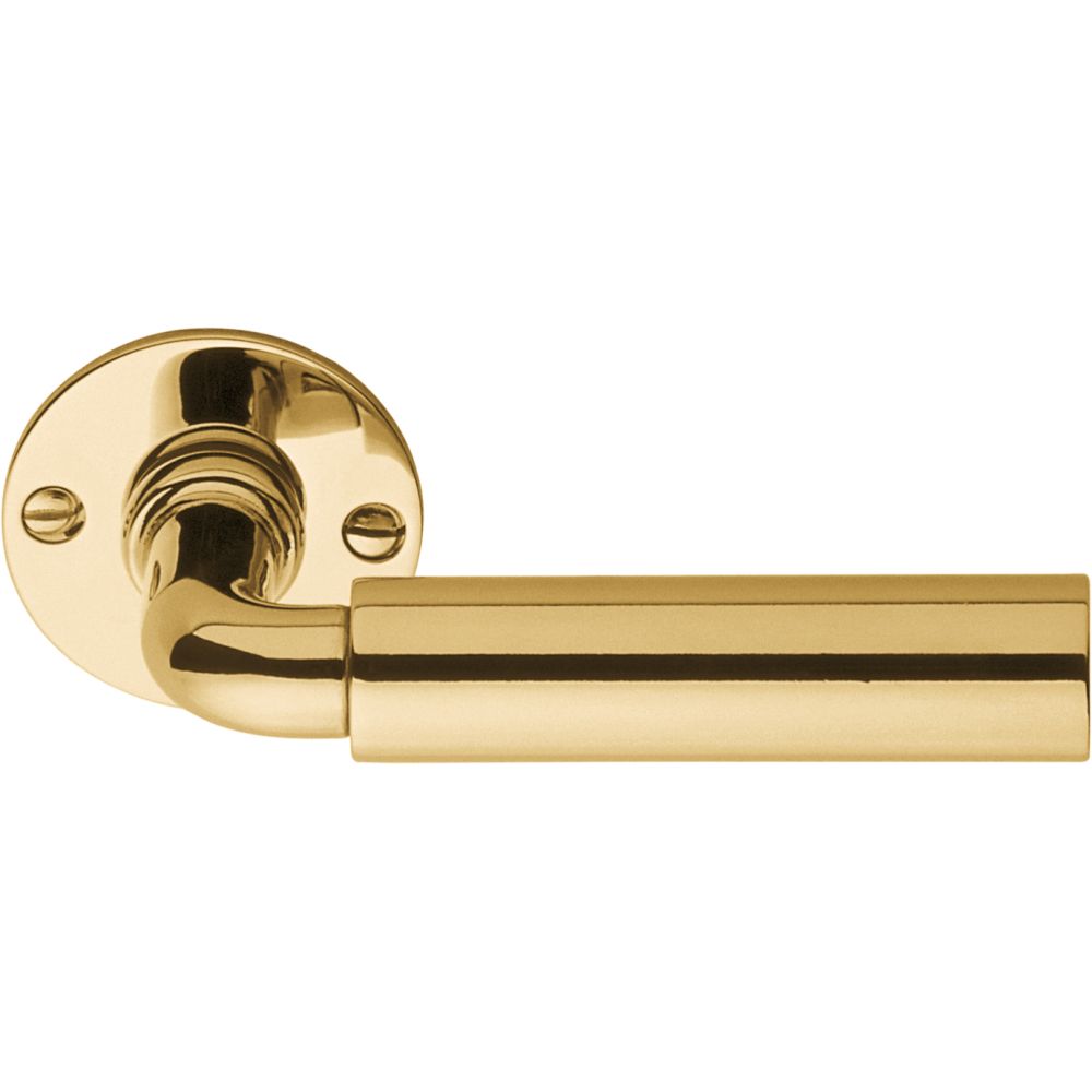 Deurkruk TIMELESS 1923MRR50 ongeveerd op rozet - messing ongelakt