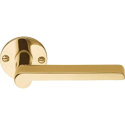 Deurkruk TIMELESS 1927MRR50 ongeveerd op rozet - messing ongelakt