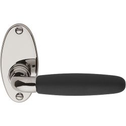 Deurkruk TIMELESS 1931MRO ongeveerd op rozet - glans nikkel/ebbenhout