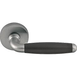 Deurkruk TIMELESS 1932PR geveerd op rozet - PVD mat nikkel/bakeliet