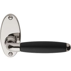 Deurkruk TIMELESS 1932MRO ongeveerd op rozet - glans nikkel/ebbenhout