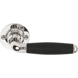 Deurkruk TIMELESS 1932GRR50 geveerd op rozet - glans nikkel/ebbenhout