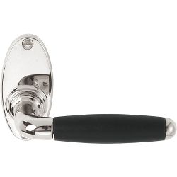 Deurkruk TIMELESS 1932GRO geveerd op rozet - glans nikkel/ebbenhout