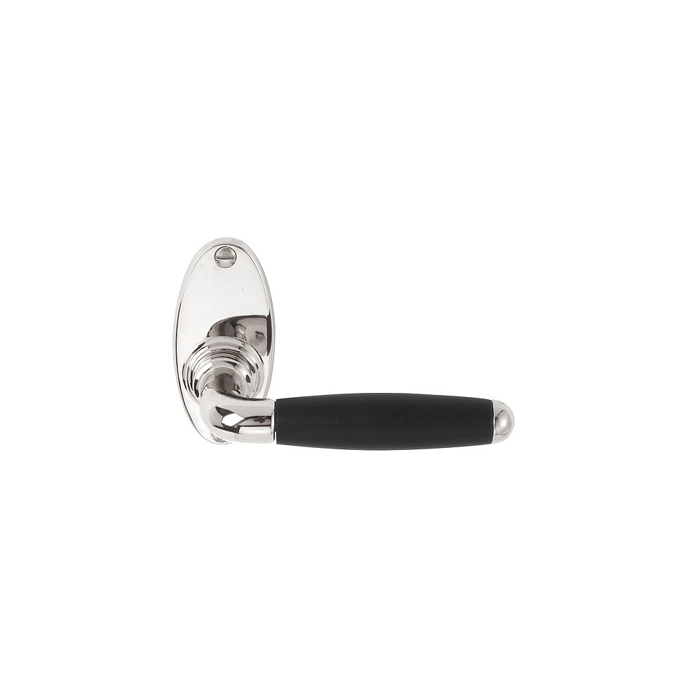 Deurkruk TIMELESS 1932GRO geveerd op rozet - glans nikkel/ebbenhout