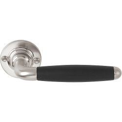 Deurkruk TIMELESS 1932XLGRR50 geveerd op rozet - mat nikkel/ebbenhout