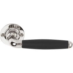 Deurkruk TIMELESS 1932XLGRR50 geveerd op rozet - glans nikkel/ebbenhout