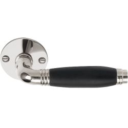 Deurkruk TIMELESS 1934MRR50 ongeveerd op rozet - glans nikkel/ebbenhout