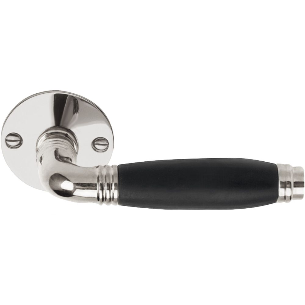 Deurkruk TIMELESS 1934MRR50 ongeveerd op rozet - glans nikkel/ebbenhout