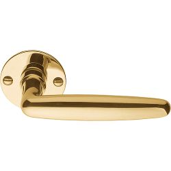 Deurkruk TIMELESS 1938MRR50 ongeveerd op rozet - messing ongelakt