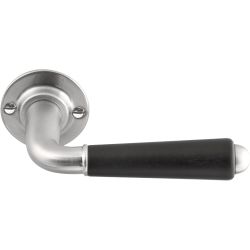 Deurkruk TIMELESS 1952GRR50 geveerd op rozet - mat nikkel/ebbenhout