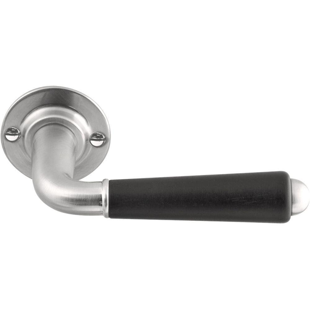 Deurkruk TIMELESS 1952GRR50 geveerd op rozet - mat nikkel/ebbenhout