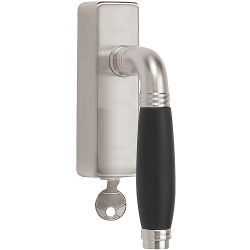 Draaikiepgarnituur TIMELESS 1934-DKLOCK afsluitbaar rechtsdraaiend - mat nikkel/ebbenhout