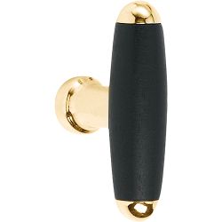 Meubelknop TIMELESS 1932M - messing ongelakt/ebbenhout