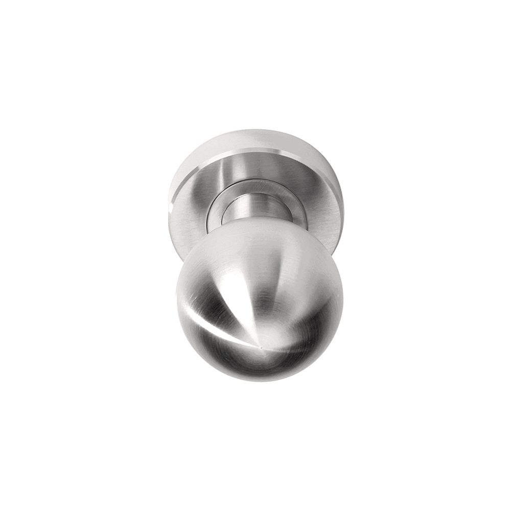 Voordeurknop BASICS LB55V vast op rozet - mat RVS