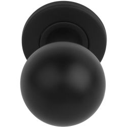 Voordeurknop BASICS LB501D draaibaar op rozet - mat zwart