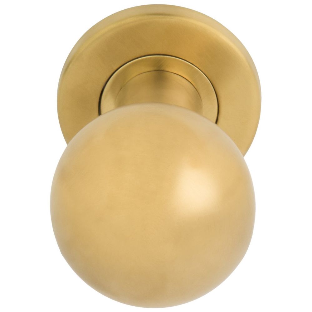 Voordeurknop BASICS LB501V vast op rozet - PVD mat goud