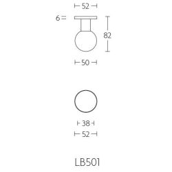 Voordeurknop BASICS LB501D draaibaar op rozet - mat RVS