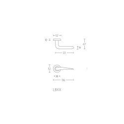 Deurkruk BASICS LBXX geveerd op rozet - mat zwart