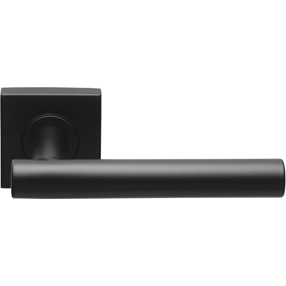 Deurkruk BASICS LB7-19BSQR53G geveerd op vierkant rozet - mat zwart