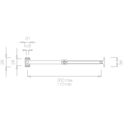 Telescopische raamuitzetter - messing ongelakt