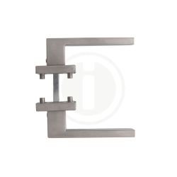 Intersteel Deurkruk Amsterdam op massieve vierkante rozet achterdeurbeslag - RVS