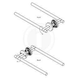 Intersteel Deurkruk Shiraat 250mm op rozet éénzijdig verdekt (links) - PVD koper mat