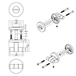 Intersteel WC-sluiting Shiraat eenzijdig verdekt bediening links - messing mat titaan PVD