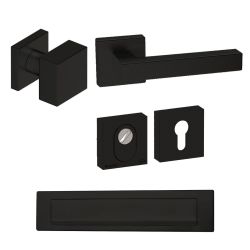 Voordeurset Quadro 50 vierkant zwart met anti-kerntrek SKG***