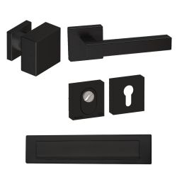 Voordeurset Quadro 60 vierkant zwart met anti-kerntrek SKG***