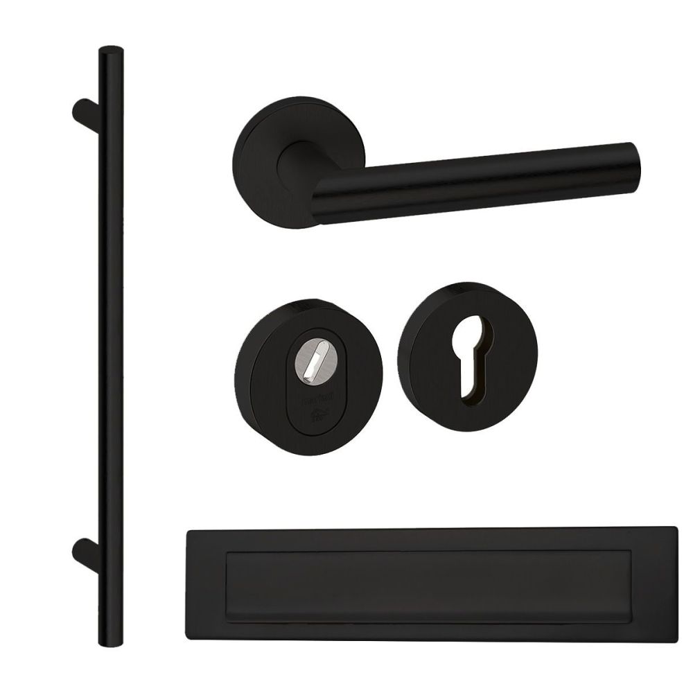 Voordeurset rond met greep 1160mm zwart anti-kerntrek SKG***