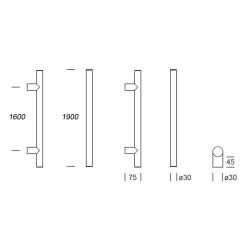 Voordeurset rond met greep 1900mm zwart anti-kerntrek SKG***