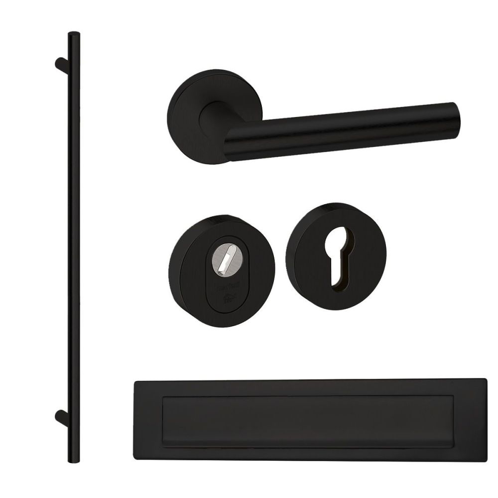 Voordeurset rond met greep 1900mm zwart anti-kerntrek SKG***