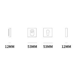 Voordeurset vierkant met greep Denver zwart anti-kerntrek SKG***