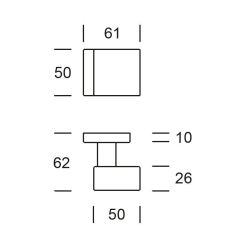 Voordeurset Quadro 50 3-delig vierkant zwart met anti-kerntrek SKG***