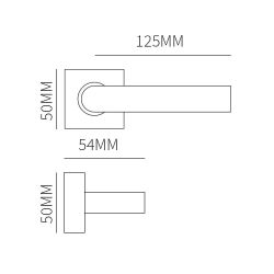 Voordeurset vierkant 3-delig met XL-greep 1900mm zwart anti-kerntrek SKG***