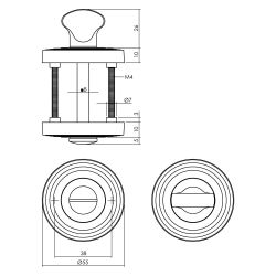 Intersteel Rozet met toilet-/badkamersluiting met ril - mat zwart