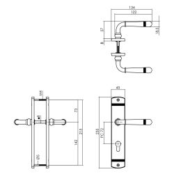 Intersteel Deurkruk Emily op langschild profielcilindergat 72mm mat zwart