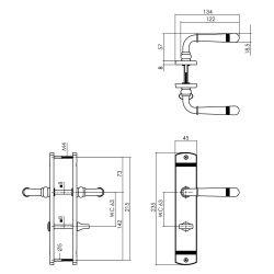 Intersteel Deurkruk Emily op langschild met toilet-/badkamersluiting mat zwart