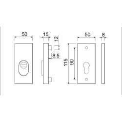 Veiligheidsrozet rechthoek SKG3 met kerntrekbeveiliging aluminium/zwart