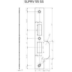 Sluitplaat RVS rechte hoeken tbv verstelbare sluitkom PC55