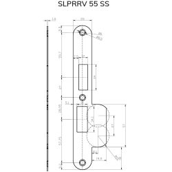 Sluitplaat RVS ronde hoeken tbv verstelbare sluitkom PC55