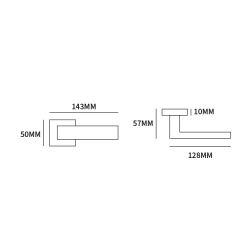 Deurkruk Seattle RVS op vierkant rozet
