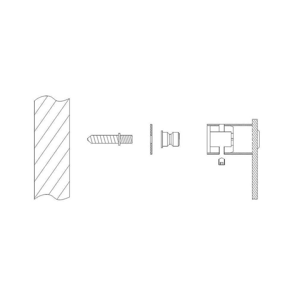 Montageset enkelzijdig aluminium blinde bevestiging
